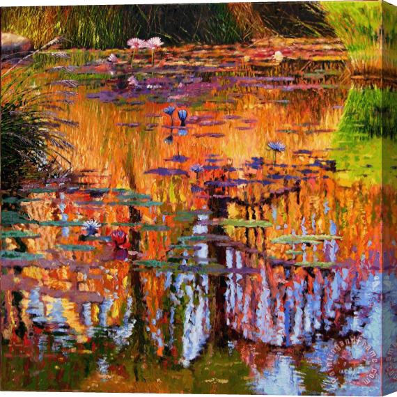 John Lautermilch Ripples on Fall Pond Stretched Canvas Painting / Canvas Art