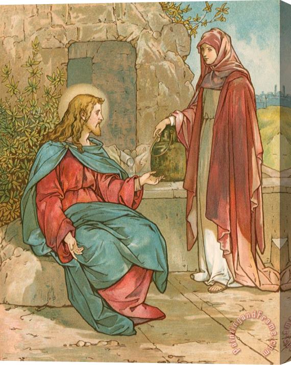 John Lawson Christ and The Woman of Samaria Stretched Canvas Print / Canvas Art