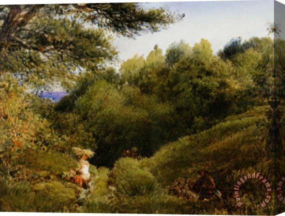 John Linnell A Surrey Glade Stretched Canvas Print / Canvas Art
