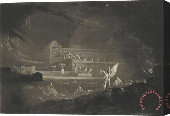 John Martin Paradise Lost Stretched Canvas Painting / Canvas Art