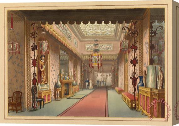 John Nash Chinese Gallery As It Was, Plate Xv in Illustrations of Her Majesty's Palace at Brightonprinted B Stretched Canvas Painting / Canvas Art