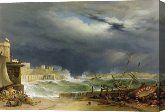 John or Giovanni Schranz Storm Malta Stretched Canvas Painting / Canvas Art