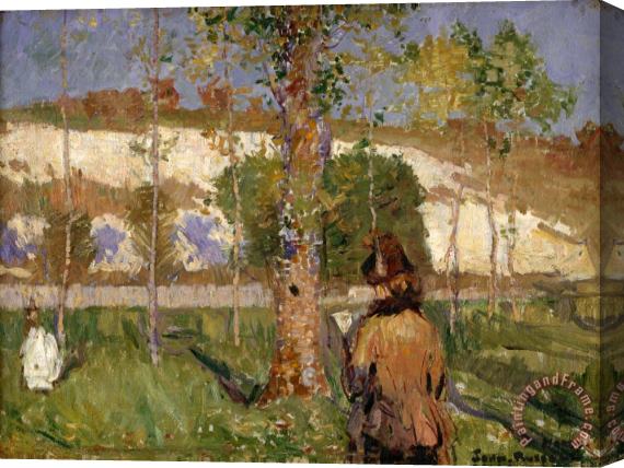 John Peter Russell Madame Sisley on The Banks of The Loing at Moret Stretched Canvas Painting / Canvas Art