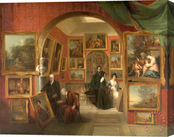 John Scarlett Davis The Interior of The British Institution Gallery Stretched Canvas Painting / Canvas Art