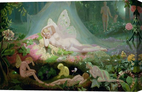 John Simmons There Sleeps Titania Stretched Canvas Painting / Canvas Art
