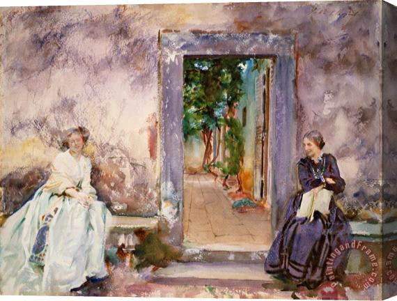 John Singer Sargent The Garden Wall Stretched Canvas Painting / Canvas Art