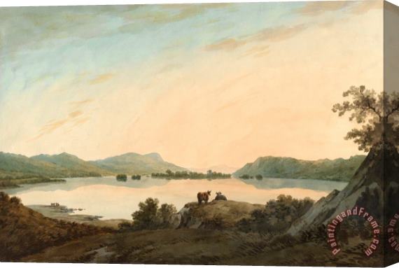 John Warwick Smith Lake Windermere From Calgarth with Belle Isle Stretched Canvas Painting / Canvas Art