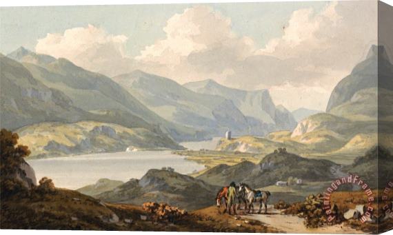 John Warwick Smith The Lakes of Llanberis Stretched Canvas Painting / Canvas Art