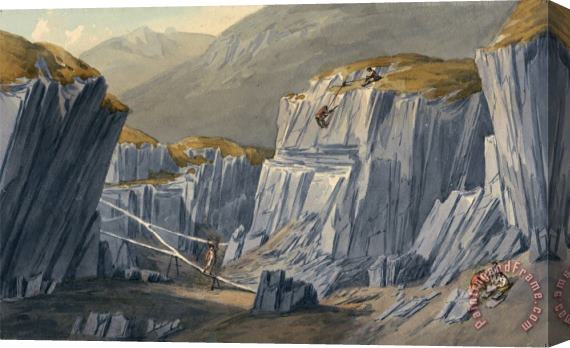 John Warwick Smith The Slate Quarries at Bron Llwyd Stretched Canvas Print / Canvas Art