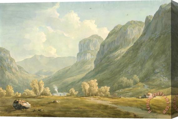 John Warwick Smith Village of Stonethwaite And Eagle Cragg, Borrowdale Stretched Canvas Painting / Canvas Art