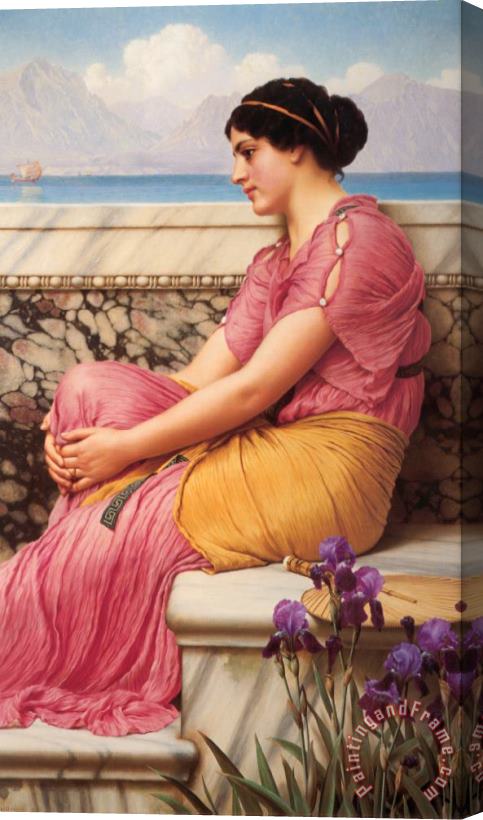 John William Godward Absence Makes The Heart Grow Fonder Stretched Canvas Painting / Canvas Art