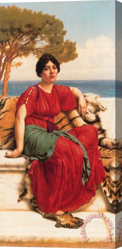 John William Godward By The Blue Ionian Sea Stretched Canvas Painting / Canvas Art
