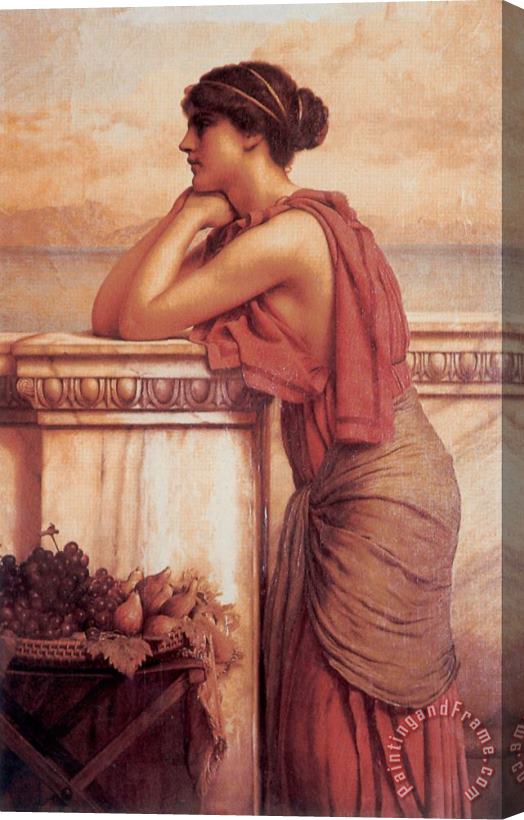John William Godward By The Wayside Stretched Canvas Print / Canvas Art
