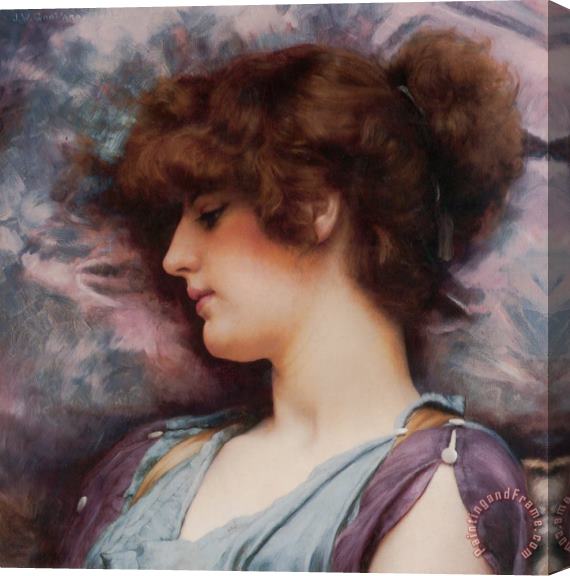 John William Godward Far Away Thoughts Stretched Canvas Print / Canvas Art