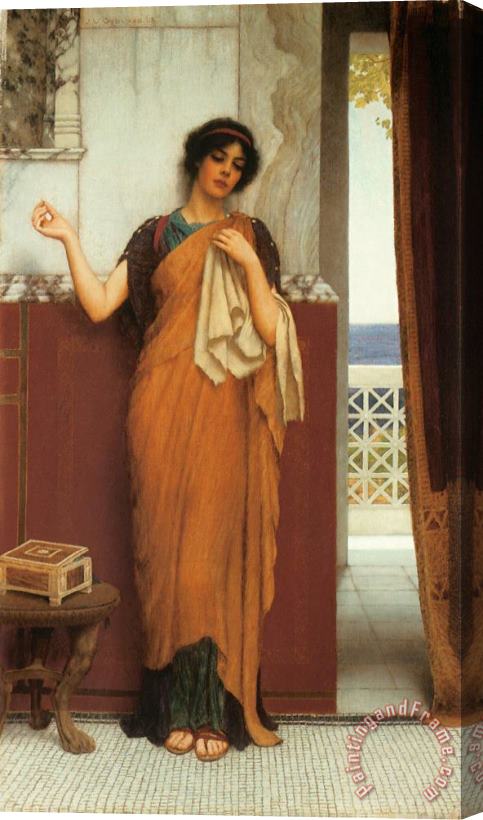 John William Godward Idle Thoughts Stretched Canvas Print / Canvas Art