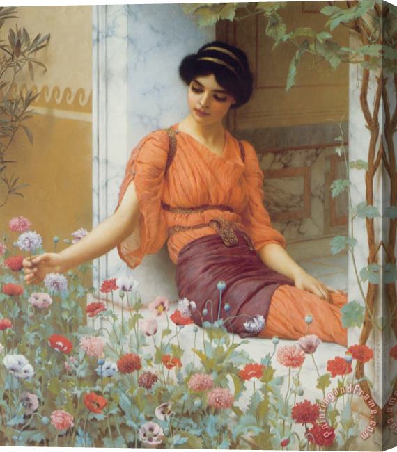 John William Godward Summer Flowers Stretched Canvas Painting / Canvas Art