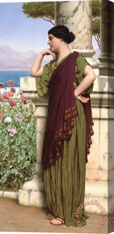 John William Godward Tender Thoughts Stretched Canvas Print / Canvas Art