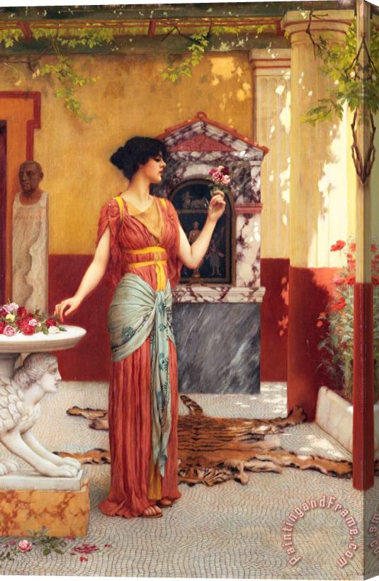 John William Godward The Bouquet Stretched Canvas Painting / Canvas Art