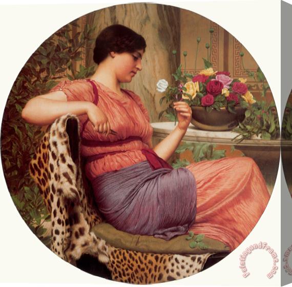 John William Godward The Time of Roses Stretched Canvas Painting / Canvas Art