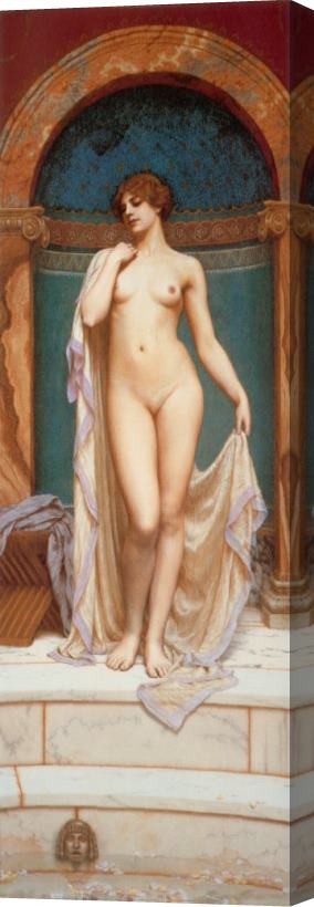 John William Godward Venus at The Bath Stretched Canvas Print / Canvas Art