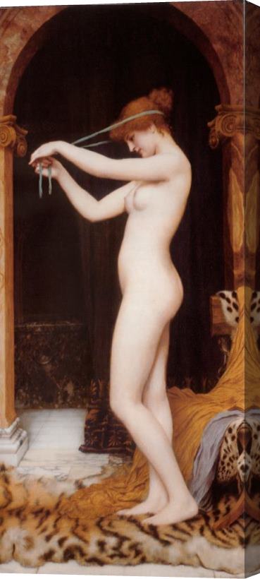 John William Godward Venus Binding Her Hair Stretched Canvas Painting / Canvas Art