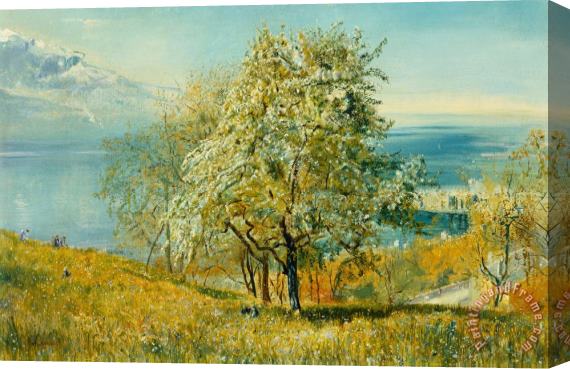 John William Inchbold An Alpine Lake Stretched Canvas Print / Canvas Art