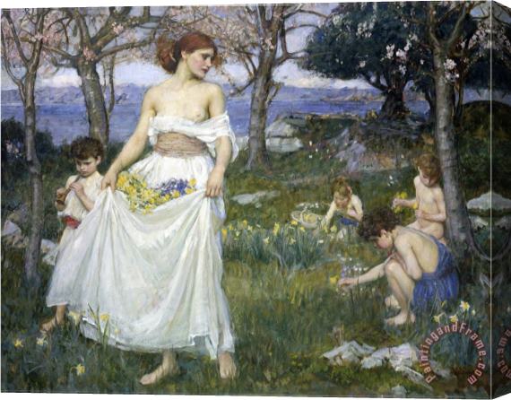John William Waterhouse Song of Springtime C 1913 Stretched Canvas Painting / Canvas Art