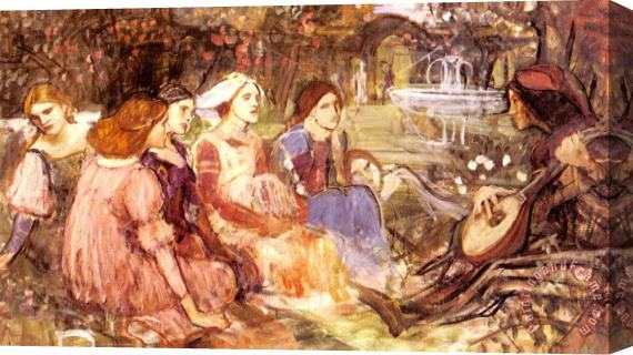 John William Waterhouse Study for a Tale From The Decameron Stretched Canvas Painting / Canvas Art