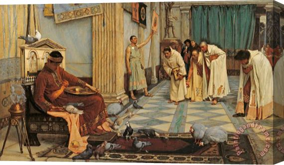 John William Waterhouse The favourites of Emperor Honorius Stretched Canvas Print / Canvas Art