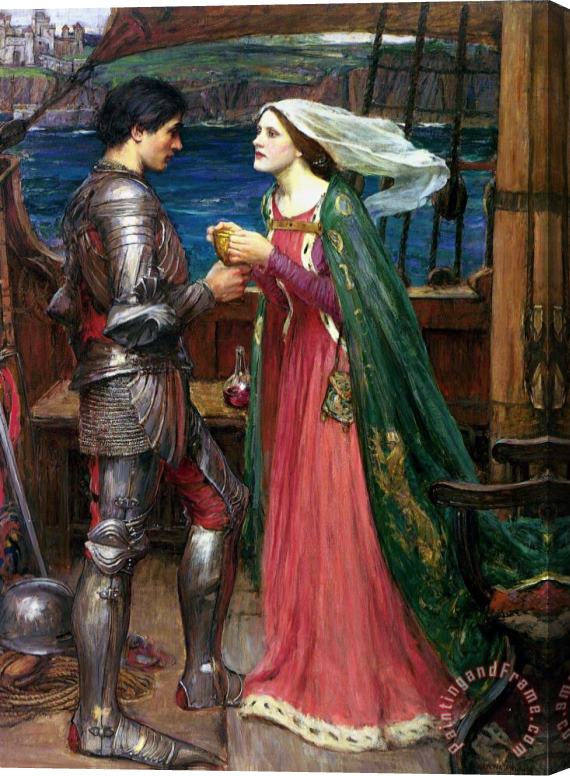 John William Waterhouse Tristan And Isolde with The Potion Stretched Canvas Painting / Canvas Art