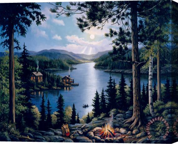 John Zaccheo Cabin In The Woods Stretched Canvas Print / Canvas Art
