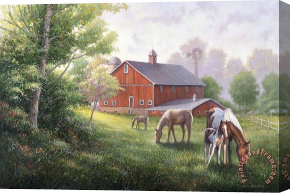 John Zaccheo Horse Barn Stretched Canvas Painting / Canvas Art