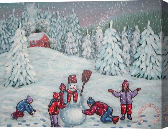 Jordanka Yaretz Winter fun Stretched Canvas Print / Canvas Art