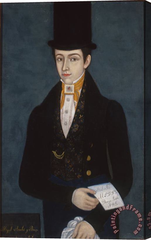 Jose Maria Estrada Portrait of Miguel Arochi Y Baeza Stretched Canvas Painting / Canvas Art