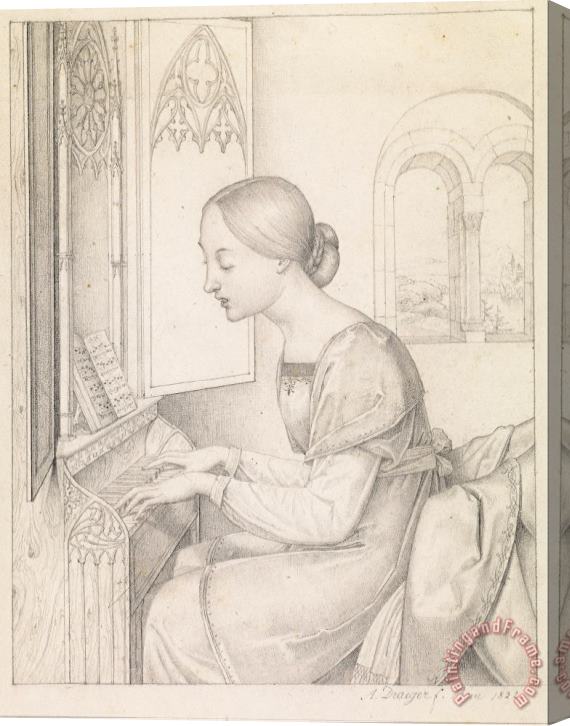 Joseph Anton Draeger  Saint Cecilia Stretched Canvas Print / Canvas Art