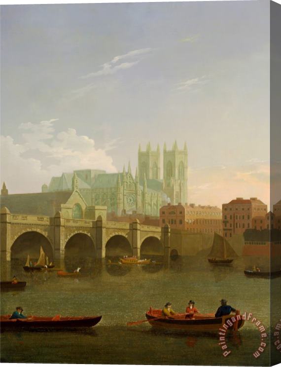 Joseph Farington Westminster Abbey And Bridge Stretched Canvas Painting / Canvas Art