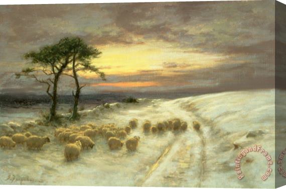 Joseph Farquharson Sheep in the Snow Stretched Canvas Print / Canvas Art