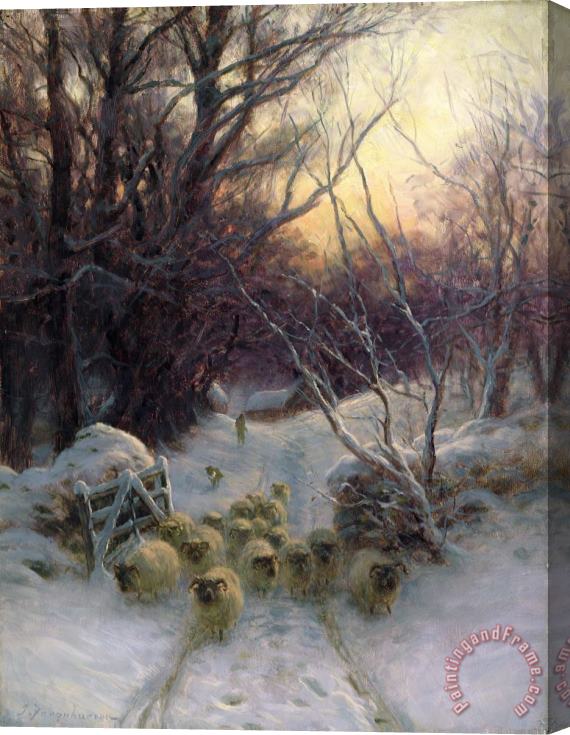 Joseph Farquharson The Sun had closed the Winter Day Stretched Canvas Print / Canvas Art