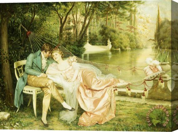 Joseph Frederick Charles Soulacroix Flirtation Stretched Canvas Print / Canvas Art