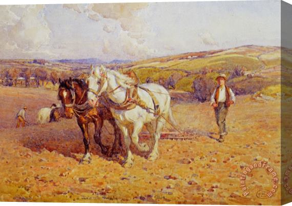Joseph Harold Swanwick Ploughing Stretched Canvas Print / Canvas Art