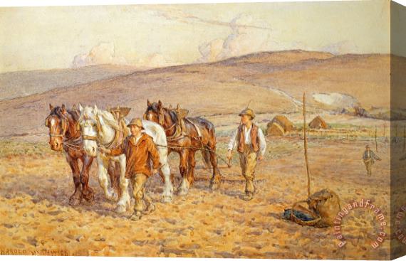 Joseph Harold Swanwick Ploughing Stretched Canvas Painting / Canvas Art
