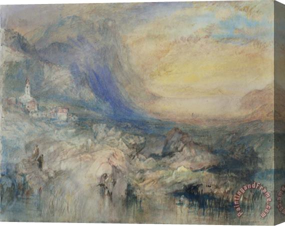 Joseph Mallord William Turner Goldau, with The Lake of Zug in The Distance: Sample Study Stretched Canvas Painting / Canvas Art