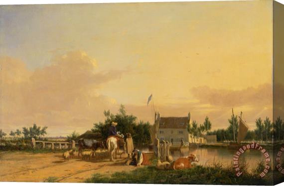 Joseph Stannard Buckenham Ferry, on The River Yare, Norfolk Stretched Canvas Print / Canvas Art