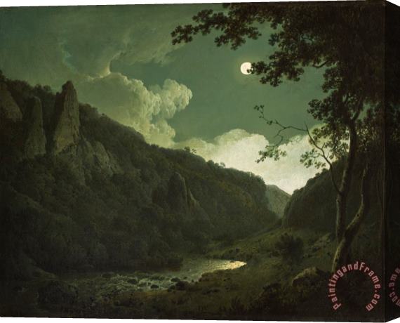 Joseph Wright of Derby Dovedale by Moonlight Stretched Canvas Painting / Canvas Art