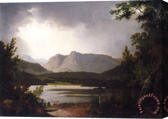 Joseph Wright of Derby View of Lake Windemere with Langdale Pikes Stretched Canvas Painting / Canvas Art