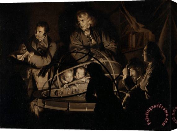 Joseph Wright  Philosopher Giving a Lecture on The Orrery Stretched Canvas Print / Canvas Art