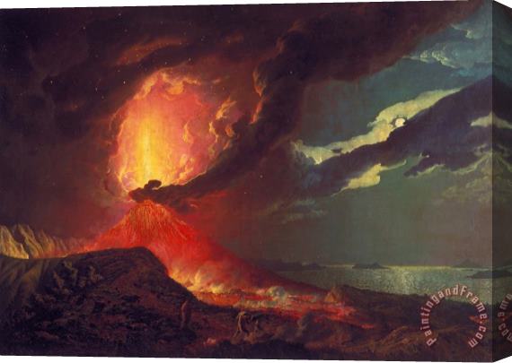 Joseph Wright  Vesuvius in Eruption, with a View Over The Islands in The Bay of Naples Stretched Canvas Painting / Canvas Art