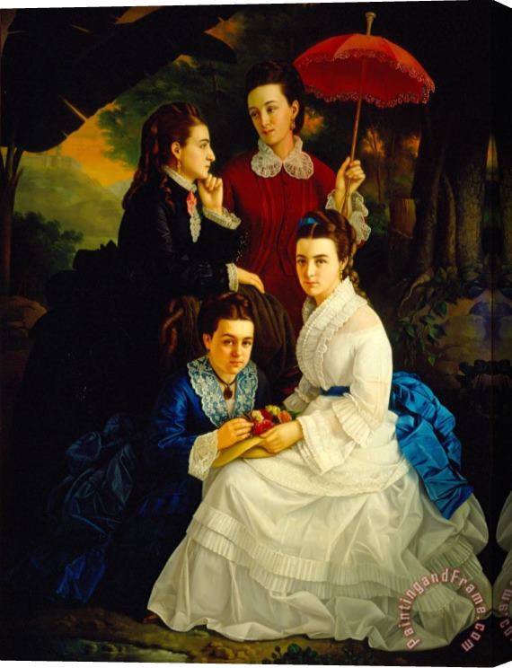 Juan Cordero Portrait of The Daughters of Manuel Cordero Stretched Canvas Painting / Canvas Art