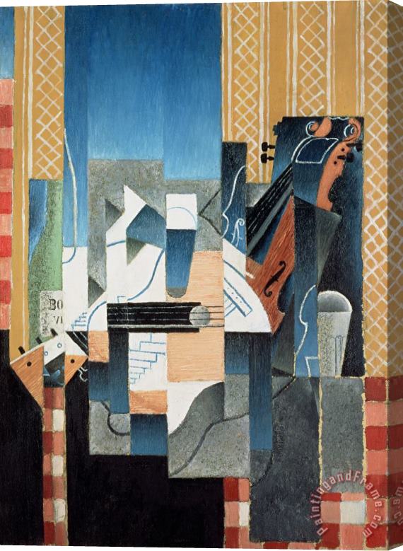 Juan Gris Still Life with Violin and Guitar Stretched Canvas Painting / Canvas Art