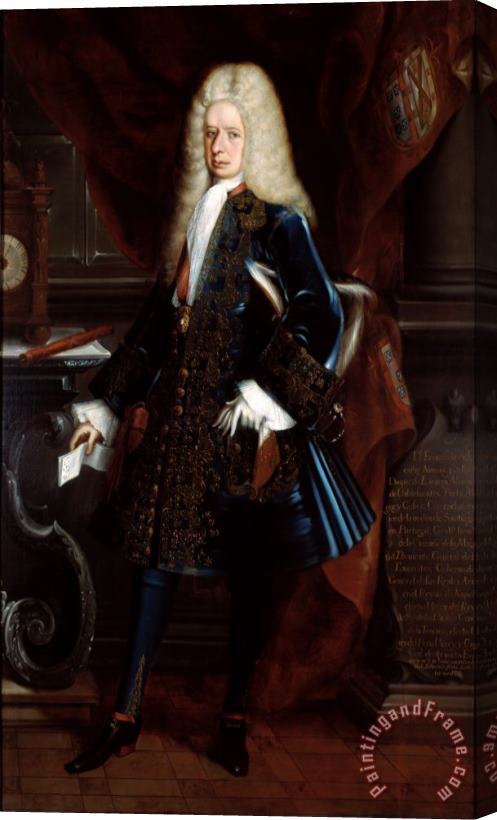 Juan Rodriguez Juarez Portrait of The Viceroy, The Duke of Linares Stretched Canvas Print / Canvas Art